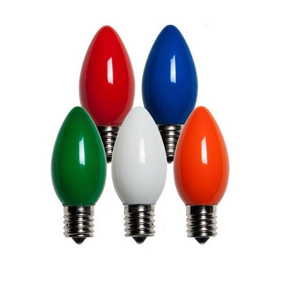 Holiday Bright Lights BU25C9-OMUA C9 Christmas Light Bulbs, Multicolored, 1"
