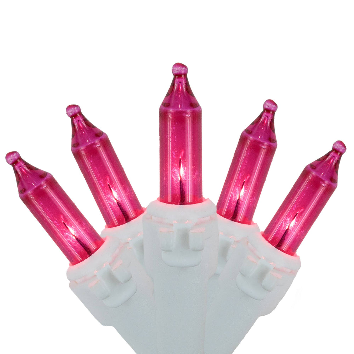 Northlight 50-Count Pink Mini Christmas Light Set, 10 ft White Wire