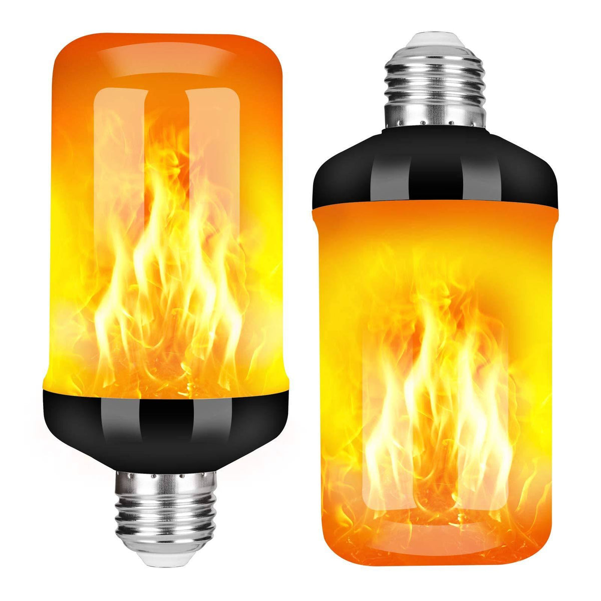 Y- Stop LED Flame Effect Fire Light Bulb - Upgraded 4 Modes Flickering Fire Halloween Decorations Lights - E26 Base Flame Bulb with Upside Down
